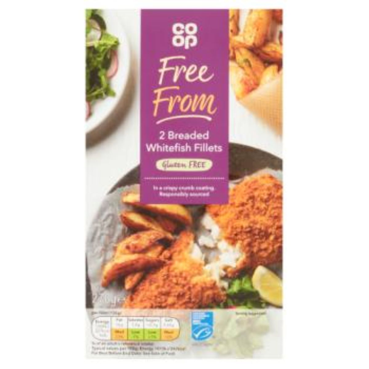 Co-op Free From 2 Breaded Whitefish Fillets 270g