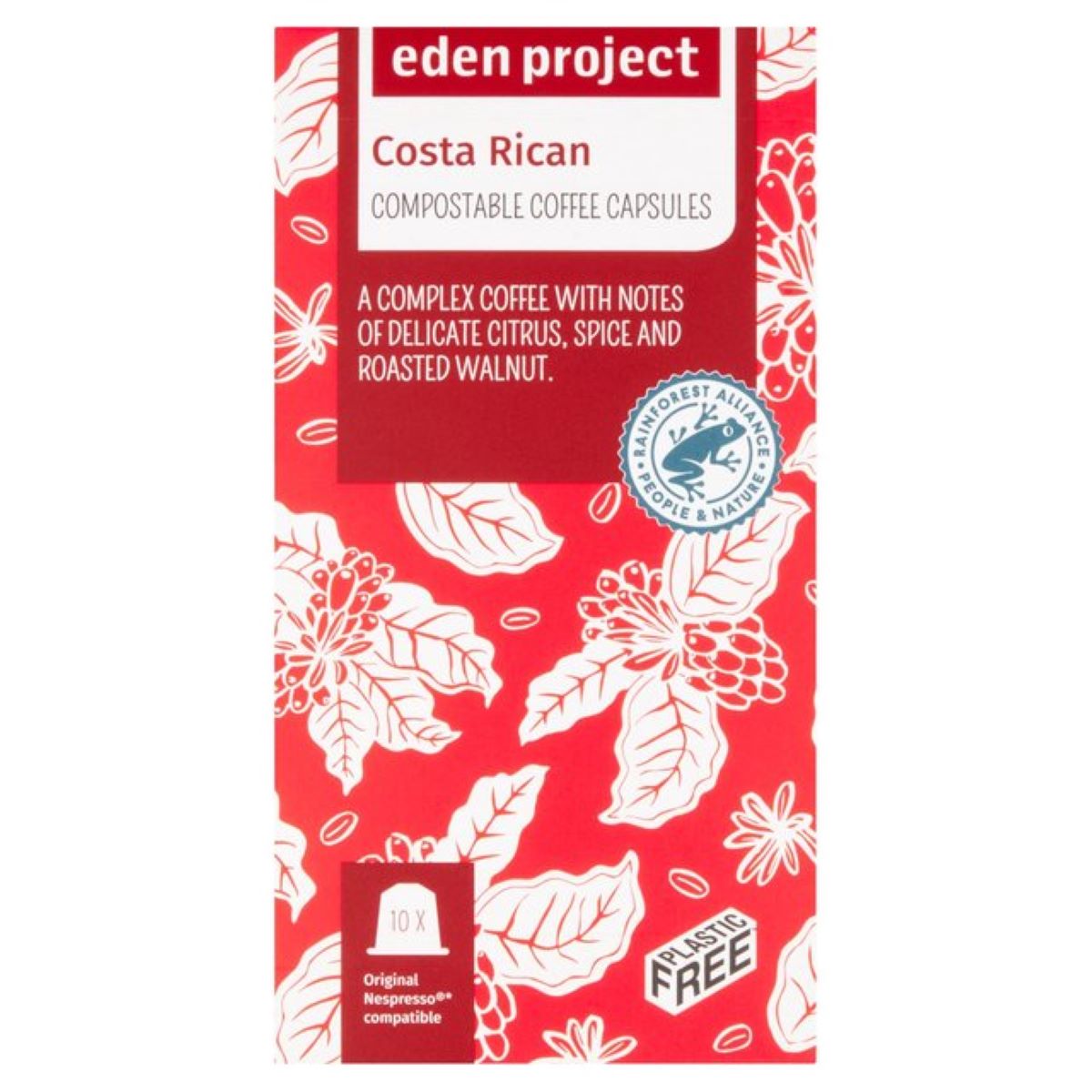 Eden Project Home compostable Nespresso capsules - Costa Rica 10 per pack 50g