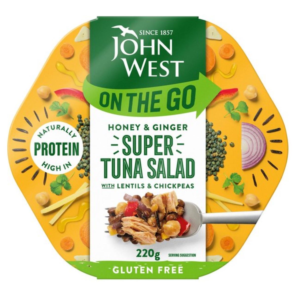 John West On The Go Honey & Ginger Super Tuna Salad Gluten Free 220g