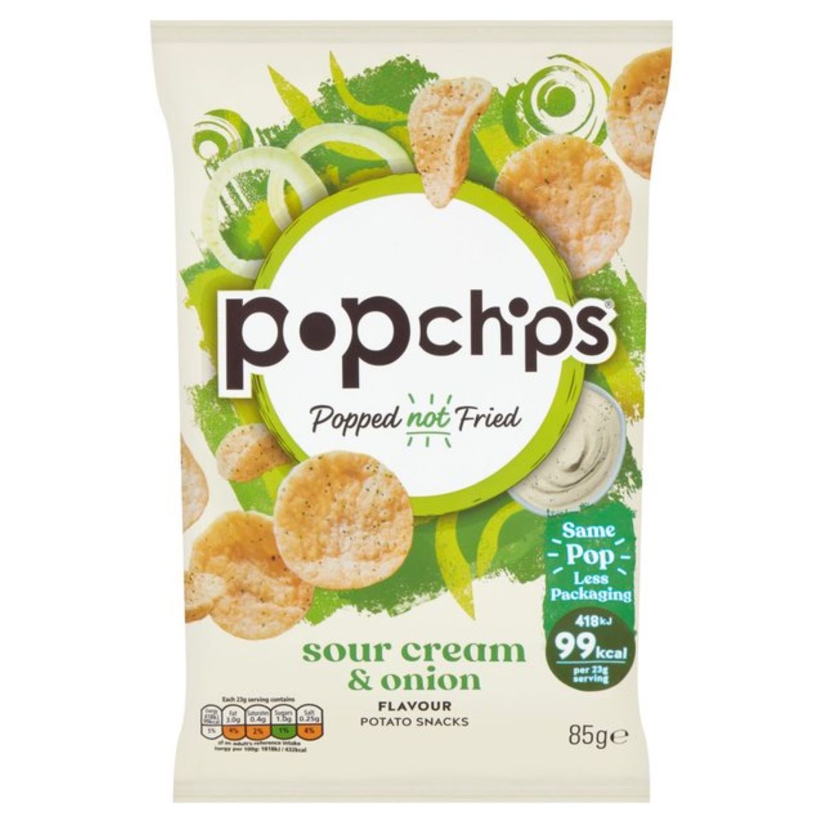 Popchips Sour Cream & Onion Sharing Crisps 85g