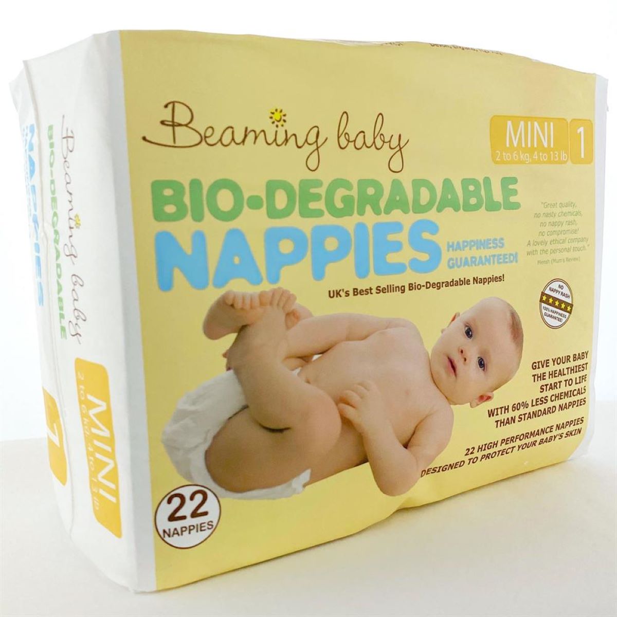 Beaming Baby Bio-Degradable Nappies Mini 1 22's