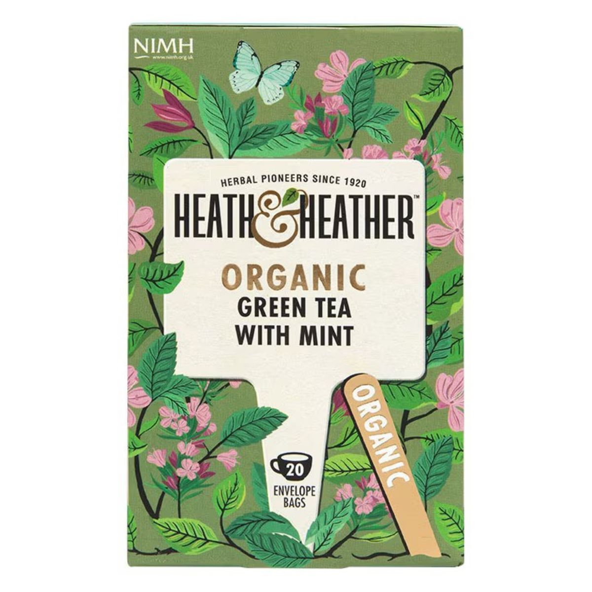 Heath & Heather Organic Green Tea with Mint 20 Teabags