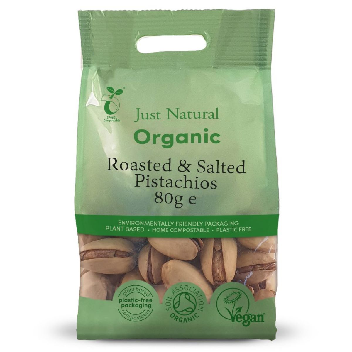 Just Natural Organic Roasted & Salted Pistachios 80g