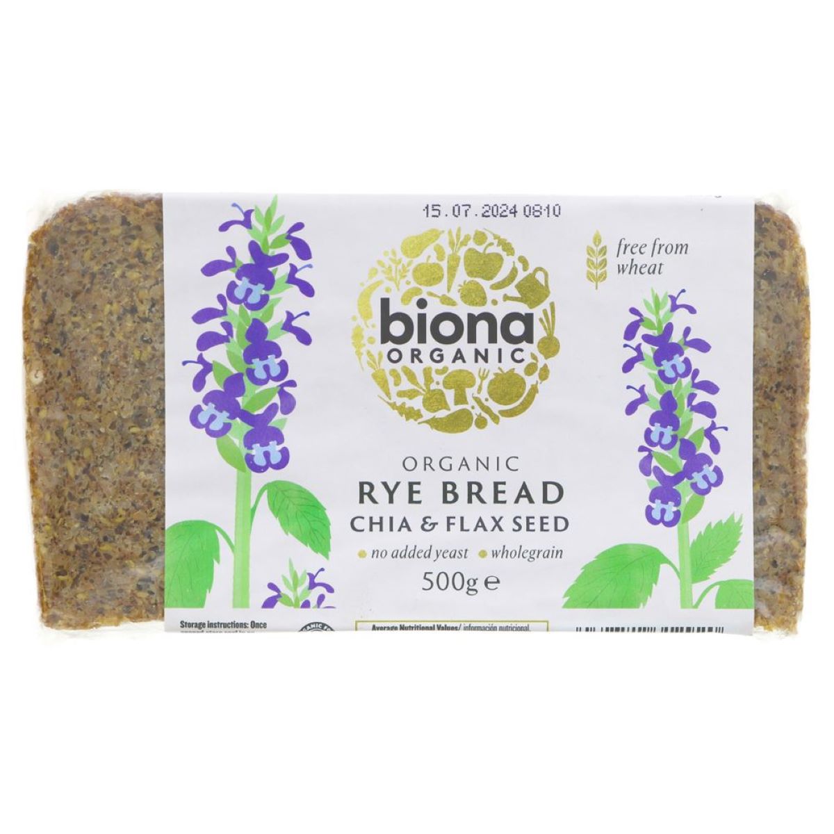 Biona Organic Rye Bread with Chia & Flaxseed 500g