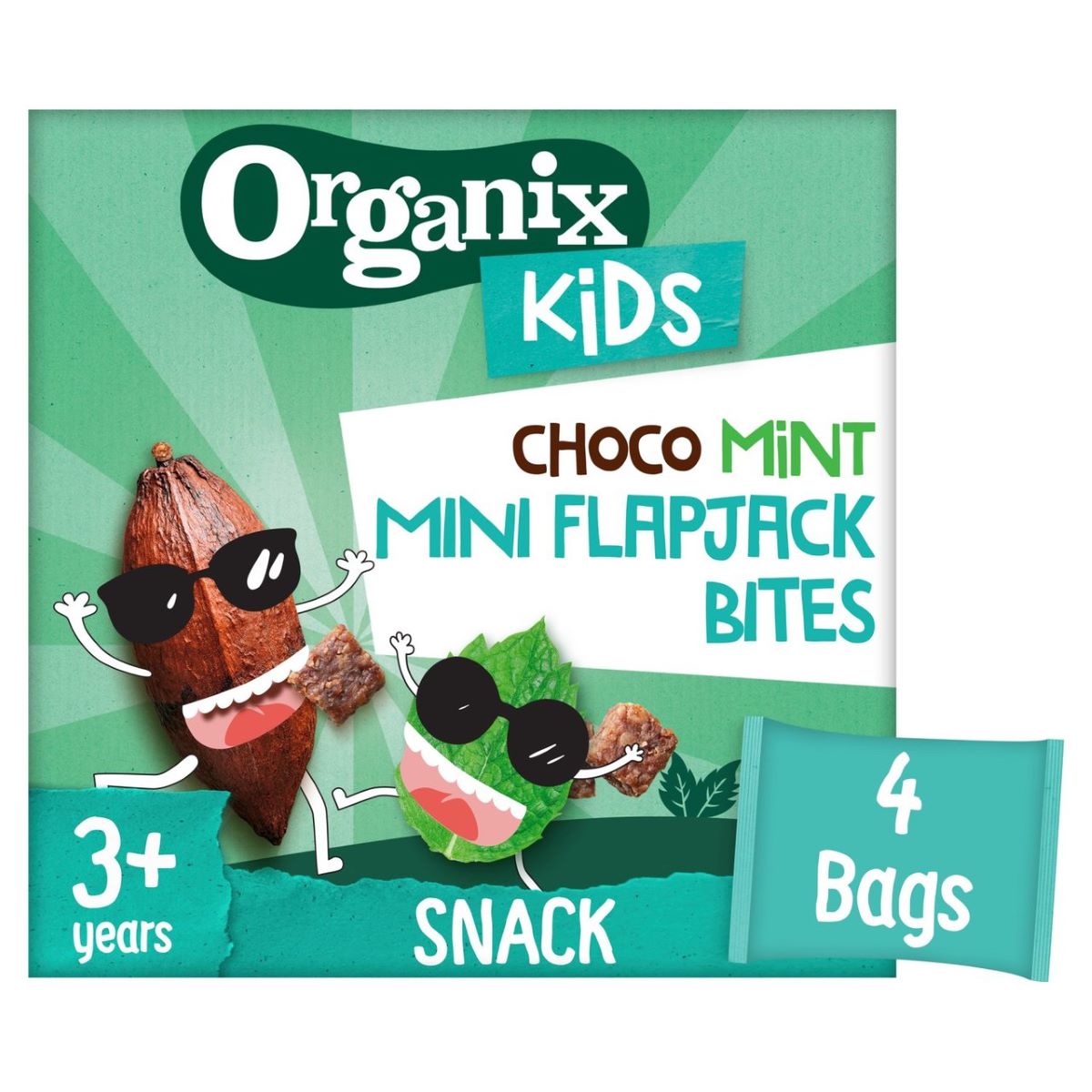 Organix KIDS Cool Choco Mint Mini Organic Flapjack Bites 4x23g