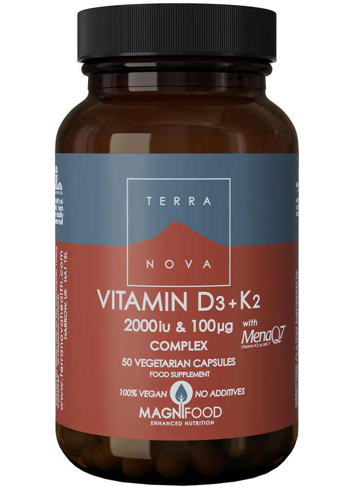 Terranova Vitamin D3 1000iu & K2 (as MenaQ7®) 50µg Complex