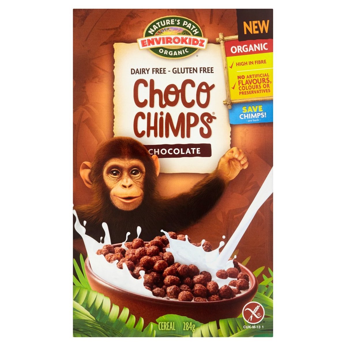 Nature's Path Organic Gluten Free Chocolate Choco Chimps Cereal 284g