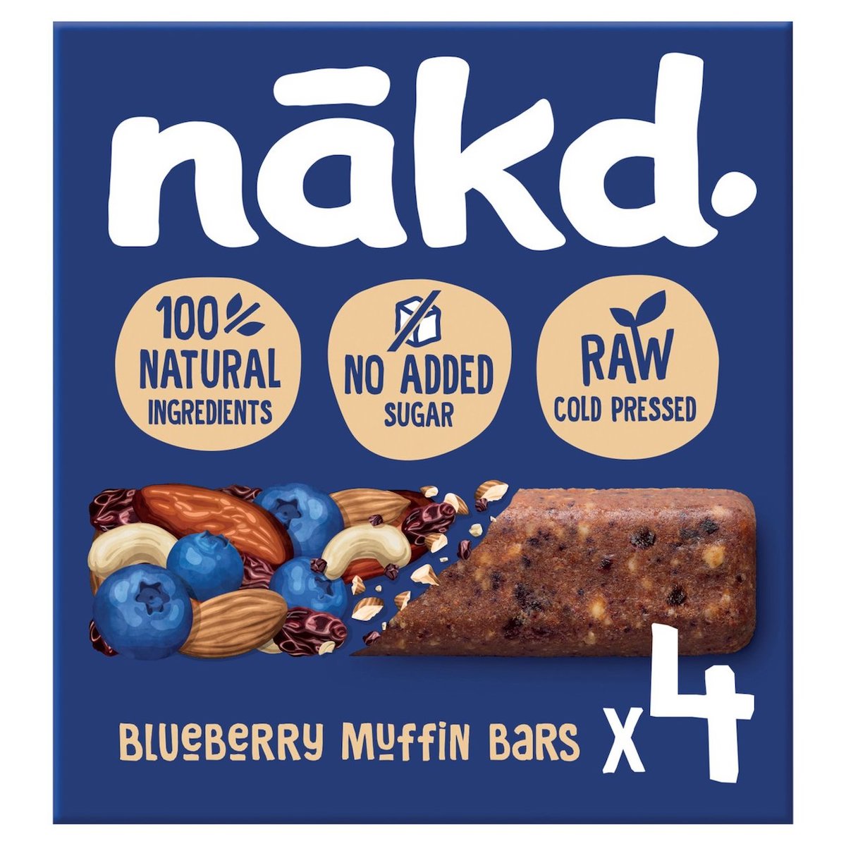 Nakd Blueberry Muffin Fruit & Nut Bars 4x35g