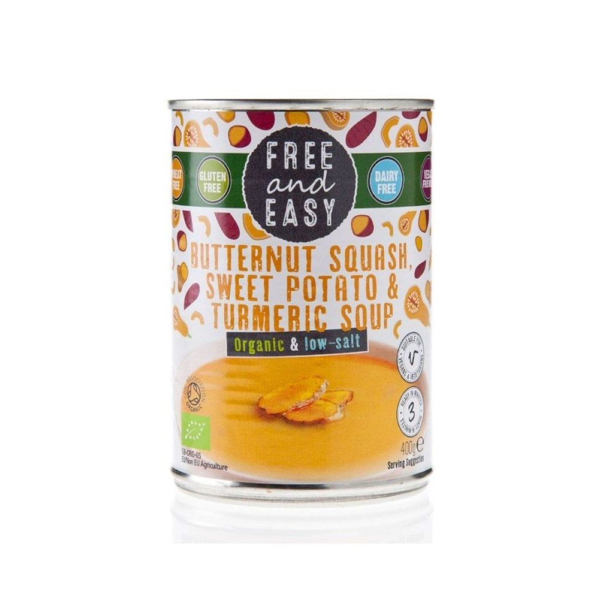 Free & Easy Organic Low Salt Butternut Squash Sweet Potato & Turmeric Soup 400g