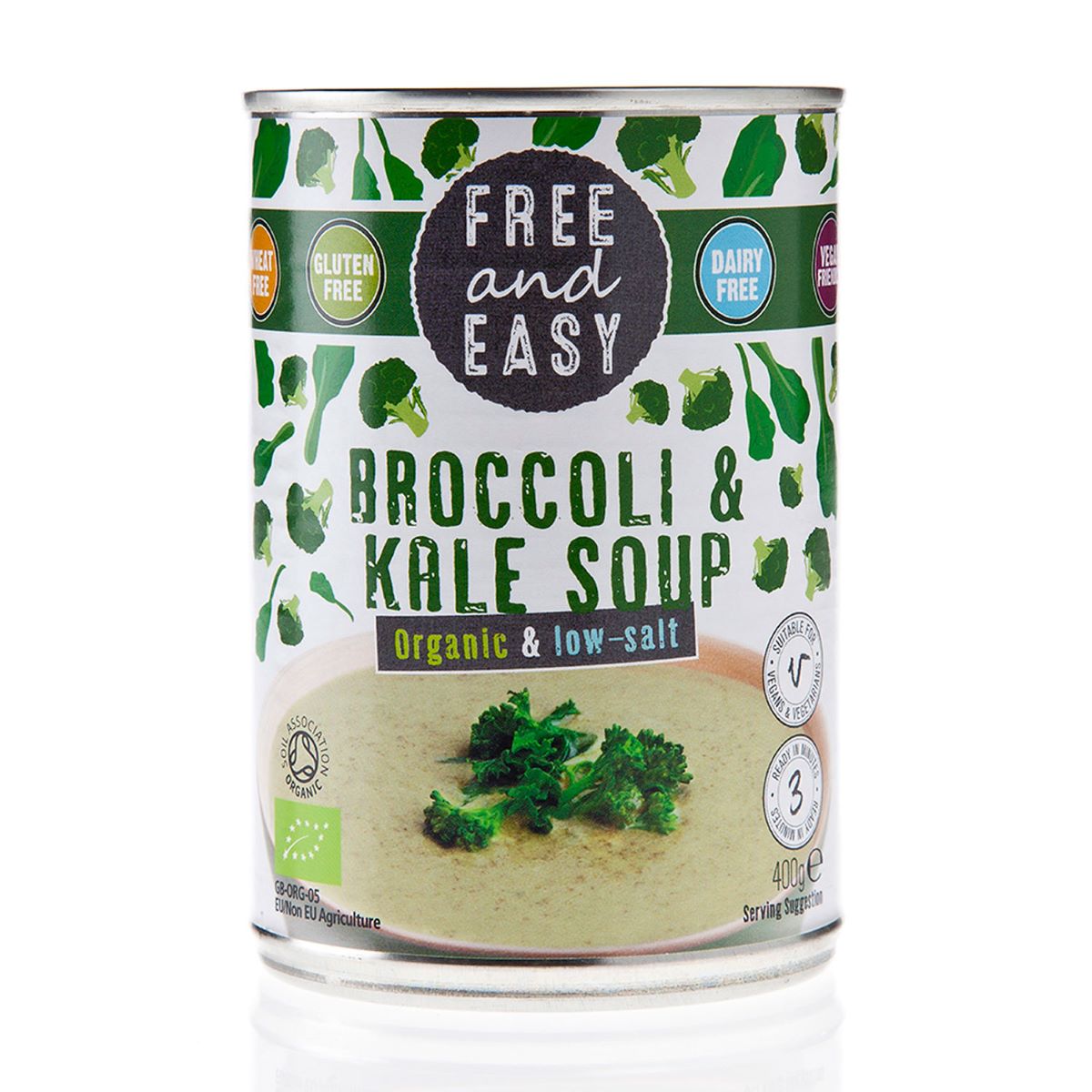 Free & Easy Organic Low Salt Broccoli & Kale  Soup 400g
