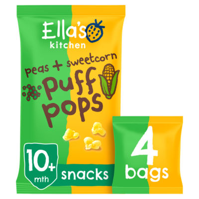 Ella's Kitchen Pea & Sweetcorn Puff Pops 4x9g