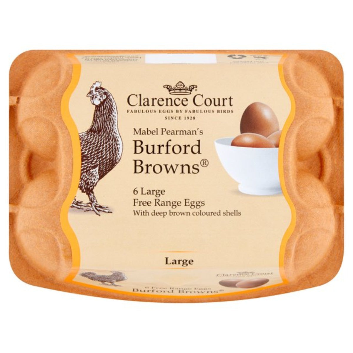 Clarence Court Burford Brown Medium Free Range Eggs (6 Per Pack)