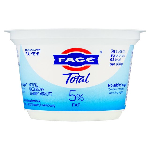 Fage Total 5% Fat Natural Greek Recipe Strained Yoghurt 150g