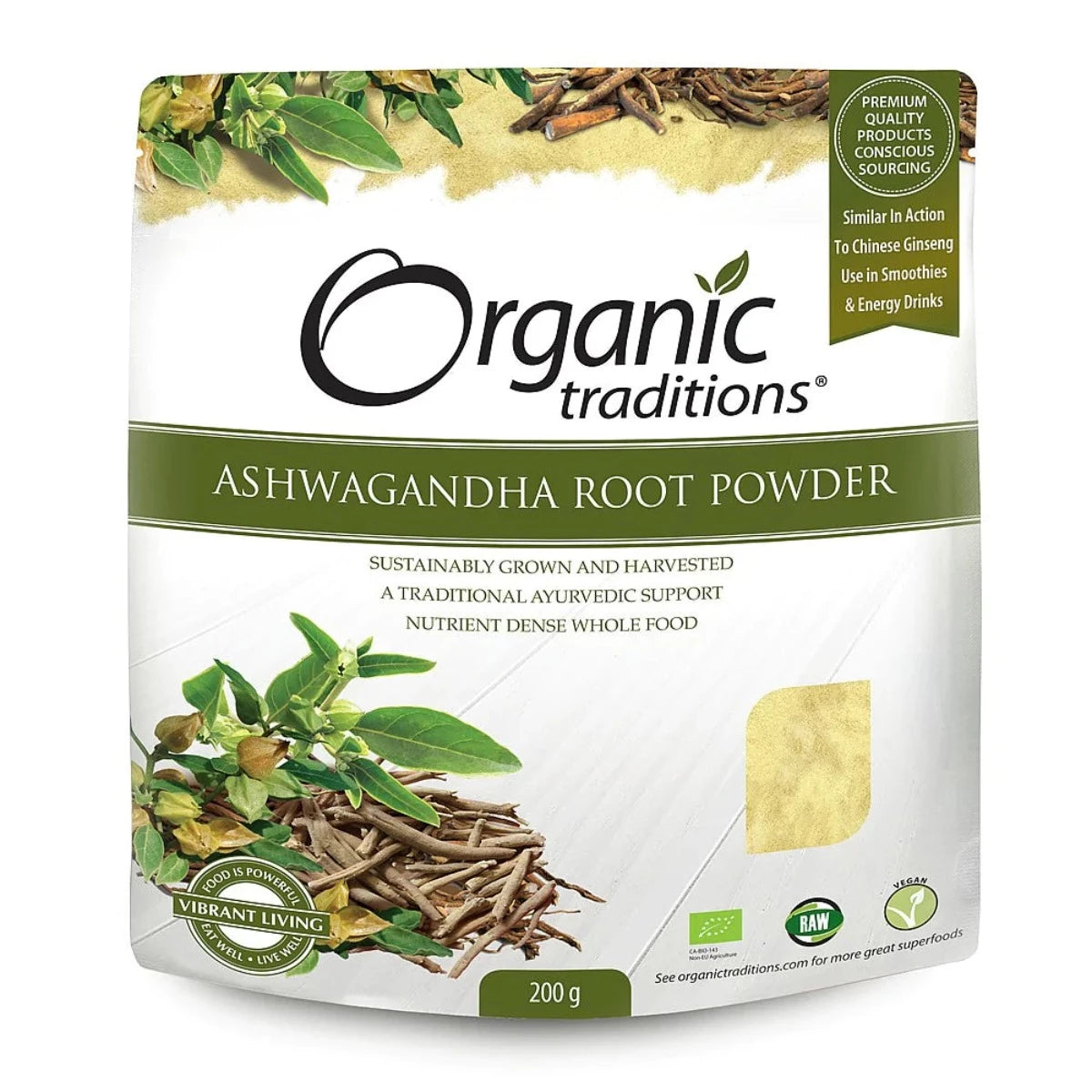 Organic Traditions Ashwaganda Root Powder 200g