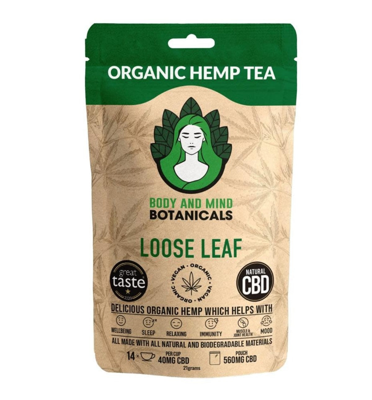 Body And Mind Botanicals Organic Hemp Tea 21g