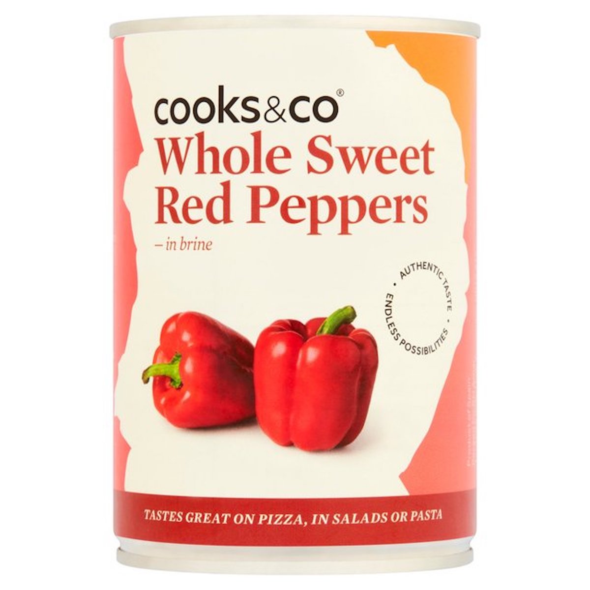 Cooks&Co Whole Sweet Red Peppers In Brine 390g